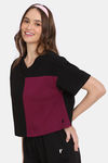 Rosaline Crop Length Loungewear Top - Black Beauty — thumbnail 2